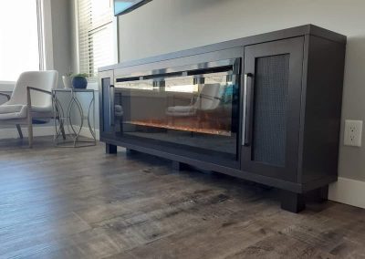 4JS living room gas fireplace in cabinet